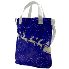 Santa-claus-with-reindeer Canvas Messenger Bag by nateshop