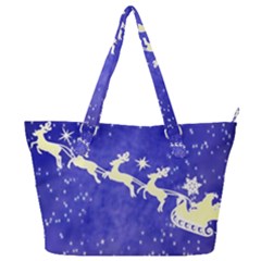 Santa-claus-with-reindeer Full Print Shoulder Bag by nateshop