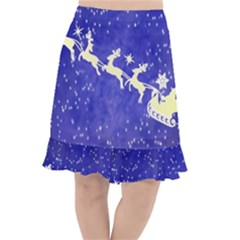 Santa-claus-with-reindeer Fishtail Chiffon Skirt by nateshop