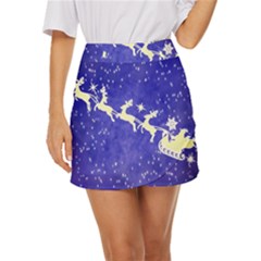 Santa-claus-with-reindeer Mini Front Wrap Skirt by nateshop