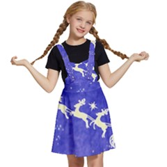 Santa-claus-with-reindeer Kids  Apron Dress by nateshop