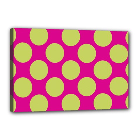 Seamless, Polkadot Canvas 18  X 12  (stretched) by nateshop