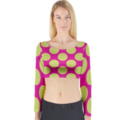 Seamless, Polkadot Long Sleeve Crop Top by nateshop