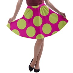 Seamless, Polkadot A-line Skater Skirt by nateshop