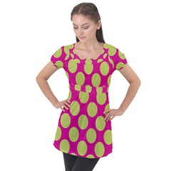 Seamless, Polkadot Puff Sleeve Tunic Top by nateshop