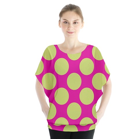 Seamless, Polkadot Batwing Chiffon Blouse by nateshop