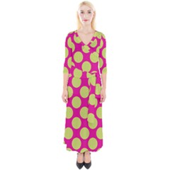 Seamless, Polkadot Quarter Sleeve Wrap Maxi Dress by nateshop