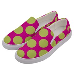 Seamless, Polkadot Men s Canvas Slip Ons by nateshop