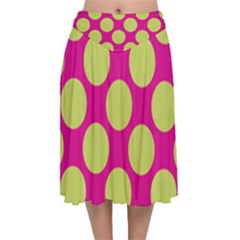 Seamless, Polkadot Velvet Flared Midi Skirt by nateshop