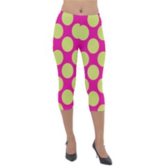 Seamless, Polkadot Lightweight Velour Capri Leggings  by nateshop