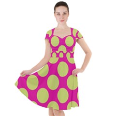 Seamless, Polkadot Cap Sleeve Midi Dress by nateshop