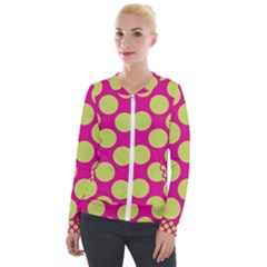 Seamless, Polkadot Velvet Zip Up Jacket by nateshop