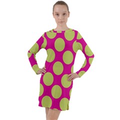 Seamless, Polkadot Long Sleeve Hoodie Dress by nateshop