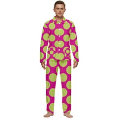 Seamless, Polkadot Men s Long Sleeve Velvet Pocket Pajamas Set by nateshop