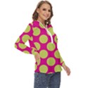 Seamless, Polkadot Zip Up Long Sleeve Blouse View3