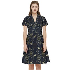 Seamless-pattern 1 Short Sleeve Waist Detail Dress by nateshop