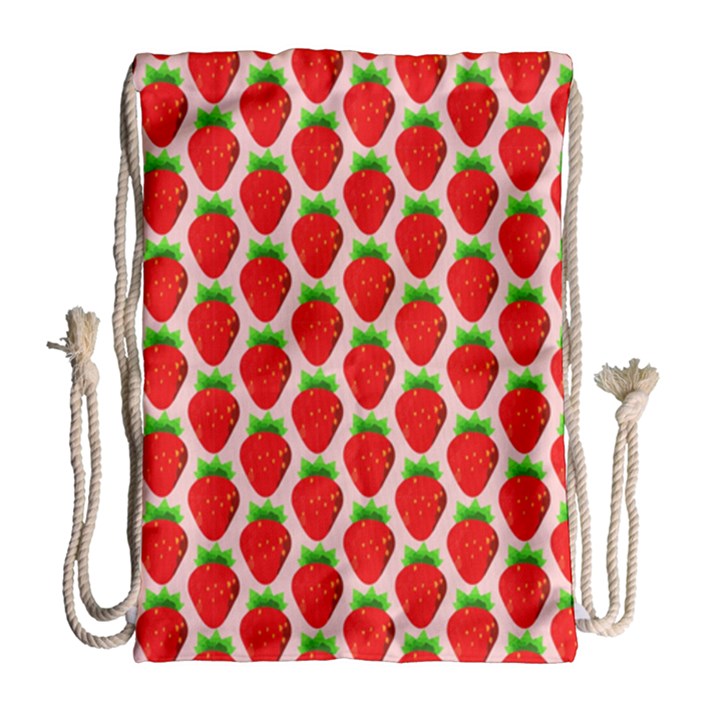 Strawberries Drawstring Bag (Large)