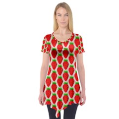 Strawberries Short Sleeve Tunic  by nateshop