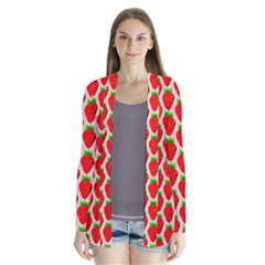 Strawberries Drape Collar Cardigan by nateshop