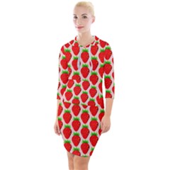 Strawberries Quarter Sleeve Hood Bodycon Dress