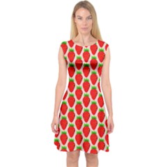 Strawberries Capsleeve Midi Dress by nateshop