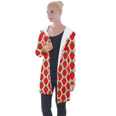 Strawberries Longline Hooded Cardigan