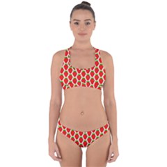 Strawberries Cross Back Hipster Bikini Set by nateshop