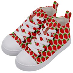 Strawberries Kids  Mid-top Canvas Sneakers by nateshop