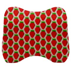 Strawberries Velour Head Support Cushion by nateshop