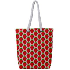 Strawberries Full Print Rope Handle Tote (small) by nateshop