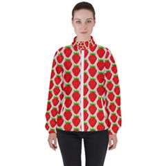 Strawberries Women s High Neck Windbreaker by nateshop