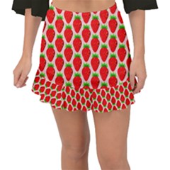 Strawberries Fishtail Mini Chiffon Skirt