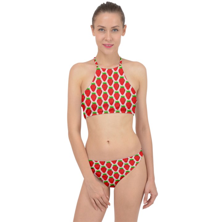 Strawberries Racer Front Bikini Set