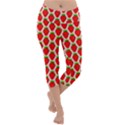 Strawberries Lightweight Velour Capri Yoga Leggings View1