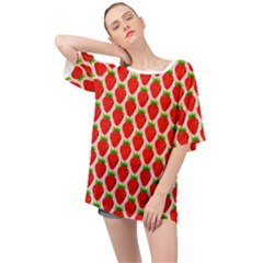 Strawberries Oversized Chiffon Top by nateshop