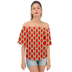 Strawberries Off Shoulder Short Sleeve Top by nateshop