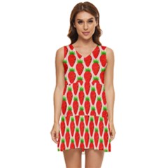 Strawberries Tiered Sleeveless Mini Dress by nateshop