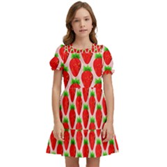 Strawberries Kids  Puff Sleeved Dress by nateshop