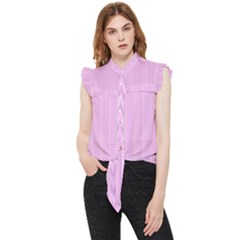 Stripes Frill Detail Shirt by nateshop