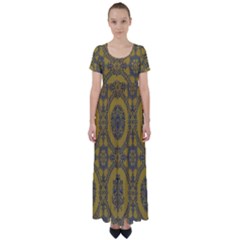 Tapestry High Waist Short Sleeve Maxi Dress by nateshop