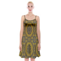 Tapestry Spaghetti Strap Velvet Dress by nateshop