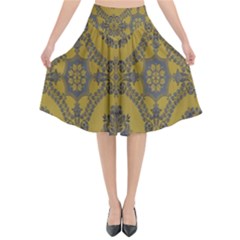 Tapestry Flared Midi Skirt by nateshop