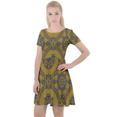 Tapestry Cap Sleeve Velour Dress  by nateshop