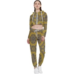 Tapestry Cropped Zip Up Lounge Set by nateshop