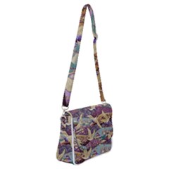 Textile Fabric Pattern Shoulder Bag With Back Zipper by nateshop