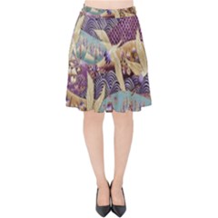 Textile Fabric Pattern Velvet High Waist Skirt by nateshop