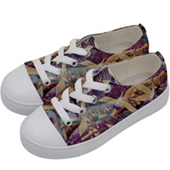 Textile Fabric Pattern Kids  Low Top Canvas Sneakers by nateshop