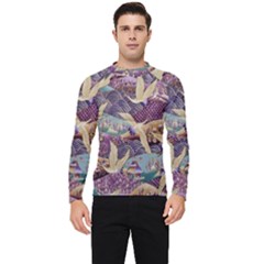 Textile Fabric Pattern Men s Long Sleeve Rash Guard by nateshop