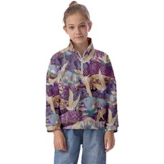 Textile Fabric Pattern Kids  Half Zip Hoodie by nateshop