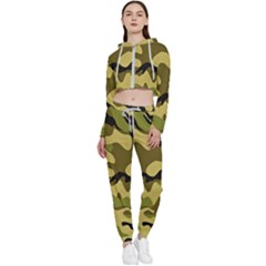 Texture 2 Cropped Zip Up Lounge Set by nateshop